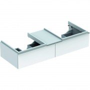 Тумба для двох раковин Geberit iCon з двома висувними ящиками і полицею ДСП білий/високоглянцеве покриття 840320000