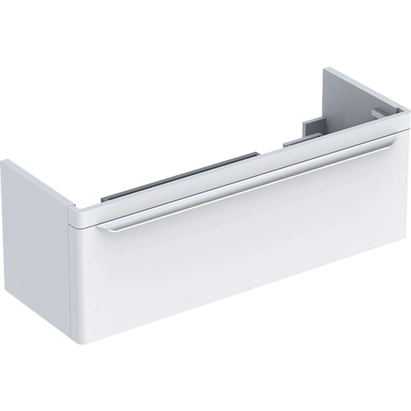 Тумба для двойной раковины Geberit myDay с одним выдвижным ящиком ДСП белый/высокоглянцевое покрытие 824130000