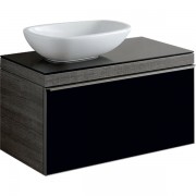 Тумба для раковины Geberit Citterio с одним выдвижным ящиком ДСП черный/серо-коричневый дуб 500.560.JJ.1