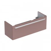 Тумба для двойной раковины Geberit myDay с одним выдвижным ящиком ДСП серо-коричневый/высокоглянцевое покрытие 824131000