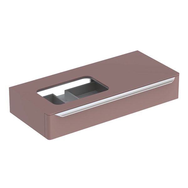 Тумба для раковини Geberit myDay з одним висувним ящиком ДСП/МДФ сіро-коричневий/високоглянцеве покриття 824261000