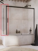 Боковая стенка для шторки для ванной Radaway Idea Black PN S 70 см левая черный/прозрачное стекло 10005070-54-01L