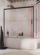 Боковая стенка для шторки для ванной Radaway Idea Black PN S 80 см правая черный/прозрачное стекло 10005080-54-01R