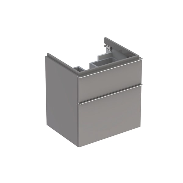 Тумба для раковины Geberit iCon с двумя выдвижными ящиками ДСП платиновый/высокоглянцевое покрытие 840362000