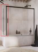 Боковая стенка для шторки для ванной Radaway Idea Black PN S 75 см левая черный/прозрачное стекло 10005075-54-01L