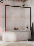 Боковая стенка для шторки для ванной Radaway Idea Black PN S 80 см левая черный/прозрачное стекло 10005080-54-01L