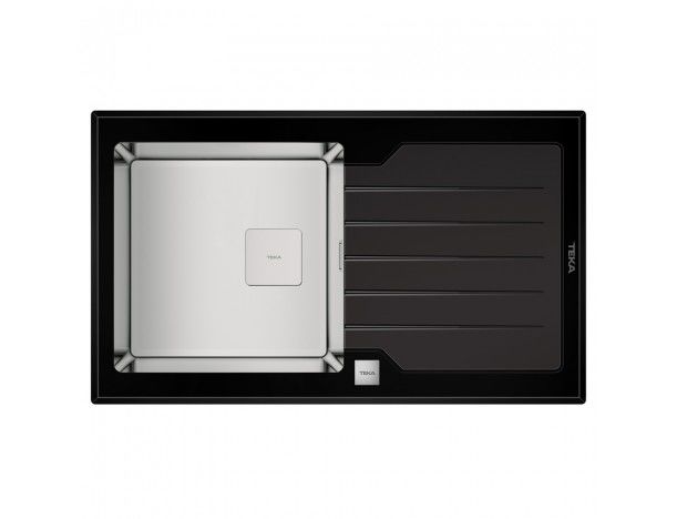 Мойка для кухни Teka Diamond 1B 1D 86 86х51 см нержавеющая сталь/черное стекло 115100011