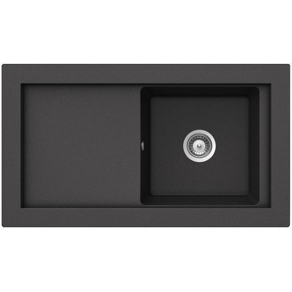 Мойка для кухни Teka Aura 45 B-TG 92х52.5 см врезная черный металлик 40143072