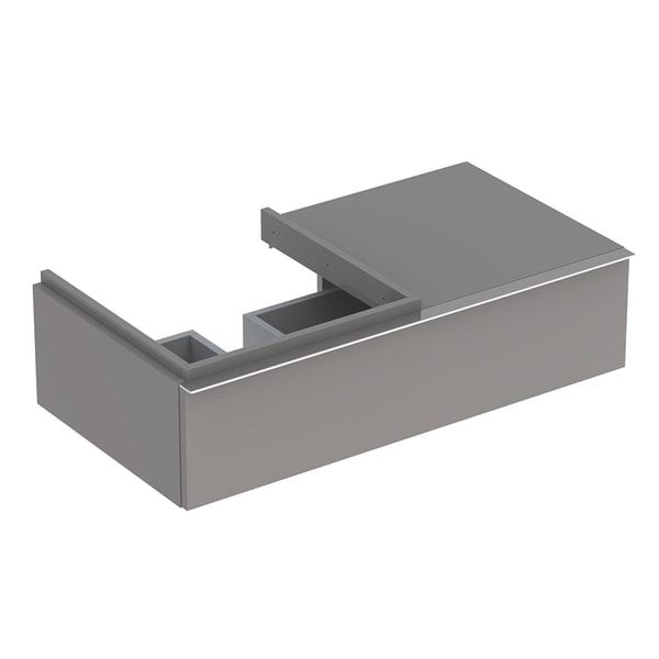 Тумба для раковины Geberit iCon с одним выдвижным ящиком и полкой ДСП платиновый/высокоглянцевое покрытие 840492000