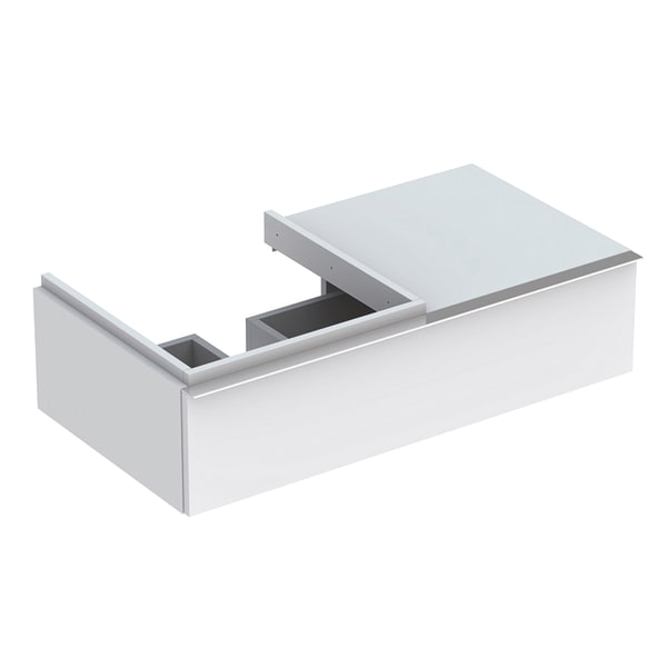 Тумба для раковини Geberit iCon з одним висувним ящиком і полицею ДСП білий/матове покриття 841490000