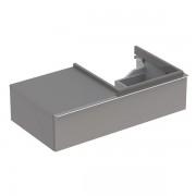 Тумба для раковини Geberit iCon з одним висувним ящиком і полицею зліва ДСП платиновий/високоглянцеве покриття 840592000