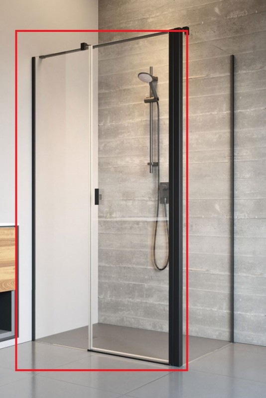 Душові двері Radaway Nes Black KDS II 120 лівобічні чорний/прозоре скло 10033120-54-01L