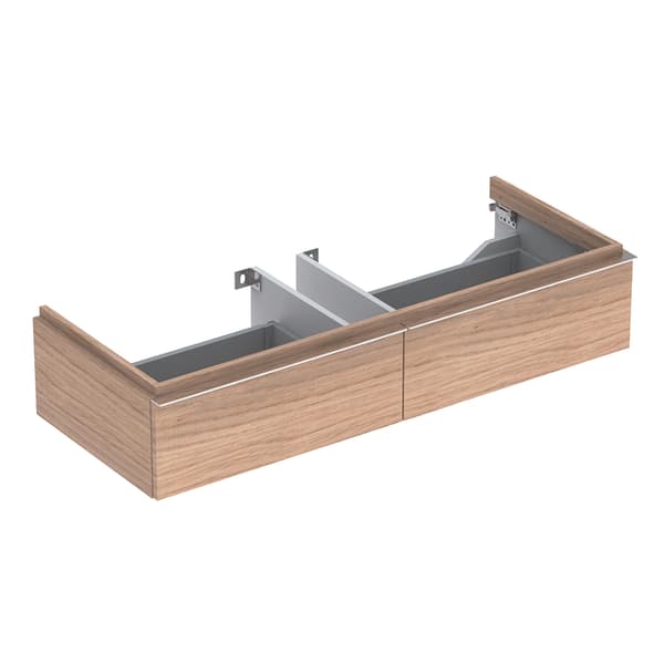 Тумба для раковини Geberit iCon шириною від 120 см з двома висувними ящиками ДСП натуральний дуб/меламін деревна структура 841122000