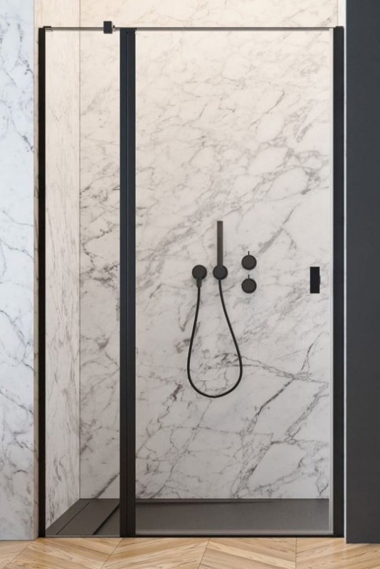 Душові двері Radaway Nes Black DWJ II 100 лівобічні чорний/прозоре скло 10036100-54-01L