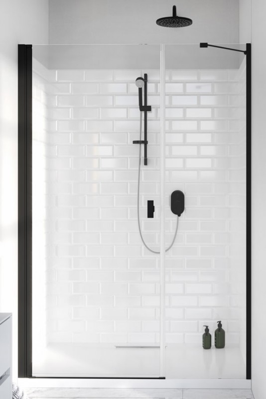 Душевые двери Radaway Nes Black DWS 110 левосторонние черный/прозрачное стекло 10028110-54-01L