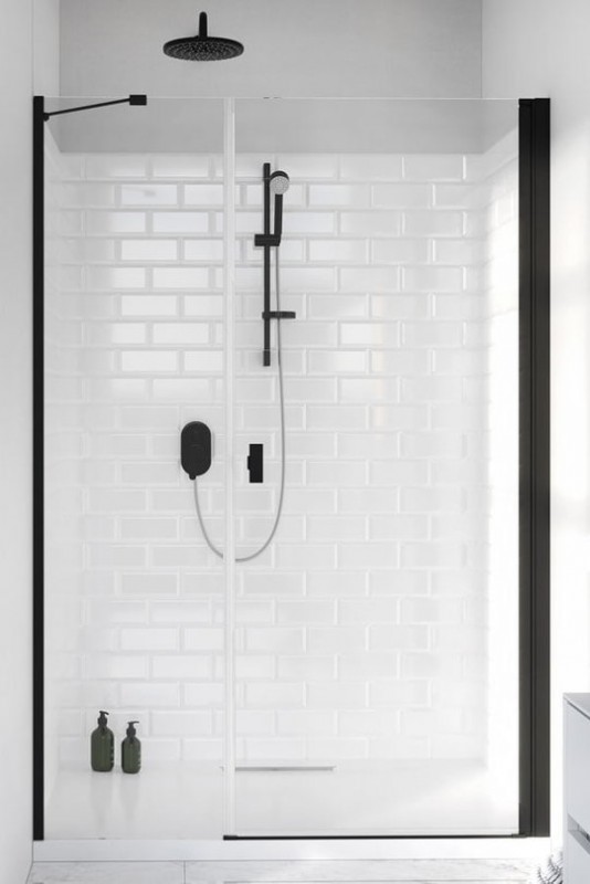 Душевые двери Radaway Nes Black DWS 120 правосторонние черный/прозрачное стекло 10028120-54-01R