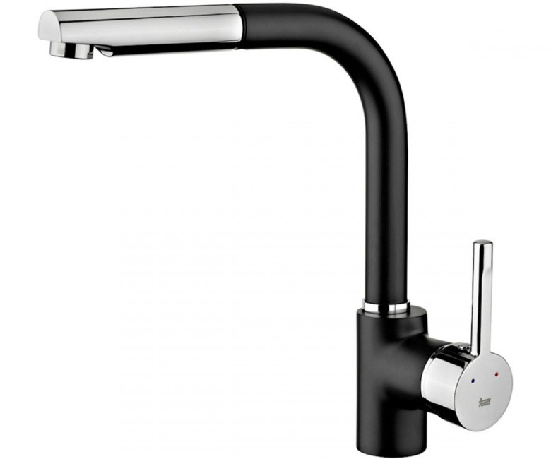Змішувач для кухні Teka ARK 938 N одноважільний з висувною лійкою чорний/хром 23938120N