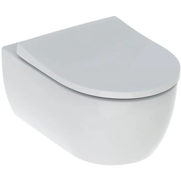 Унитаз подвесной Geberit iCon Rimfree воронкообразный закрытая форма санфарфор с сиденьем белый 500.784.01.1