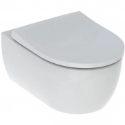 Унитаз подвесной Geberit iCon Rimfree воронкообразный закрытая форма санфарфор с сиденьем белый 500.784.01.1