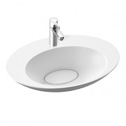 Раковина для ванної Marmorin Amos II 60 см овальна накладна литий камінь білий 729 595 020 xx x