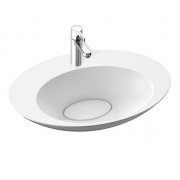 Раковина для ванної Marmorin Amos II 60 см овальна накладна литий камінь білий 729 595 020 xx x