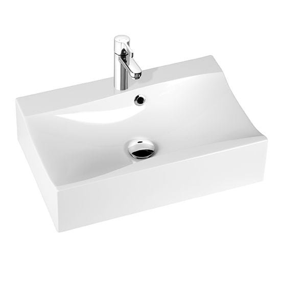 Раковина для ванної Marmorin Iva накладна литий камінь білий 220 060 020 xx x