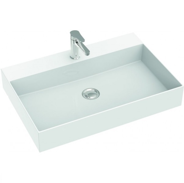 Раковина для ванної Marmorin June 600 накладна без крила литий камінь білий P_U_621_01_0605