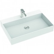 Раковина для ванной Marmorin June 600 накладная без крыла литой камень белый P_U_621_01_0605