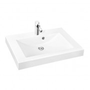 Раковина для ванної Marmorin Moira Bis 600 накладна без крила литий камінь білий 280 060 020 xx x