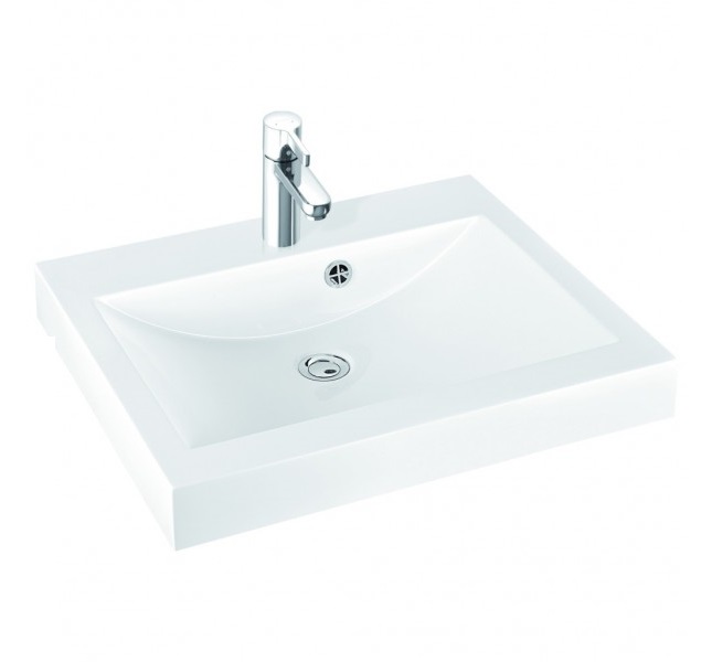 Раковина для ванной Marmorin Moira Bis 700 накладная без крыла литой камень белый 280 070 020 xx x