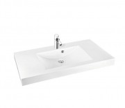 Раковина для ванной Marmorin Moira Bis 1000 накладная с крылом литой камень белый P_U_059_07_1000