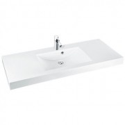 Раковина для ванной Marmorin Moira Bis 1200 накладная с крылом литой камень белый 280 120 020 xx x