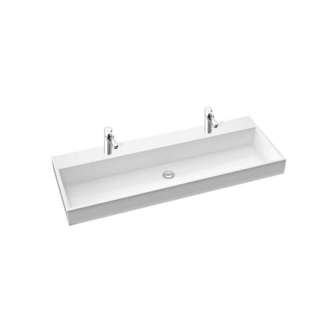 Раковина для ванной Marmorin Teo 1200 накладная без крыла литой камень белый 641 120 020 xx x