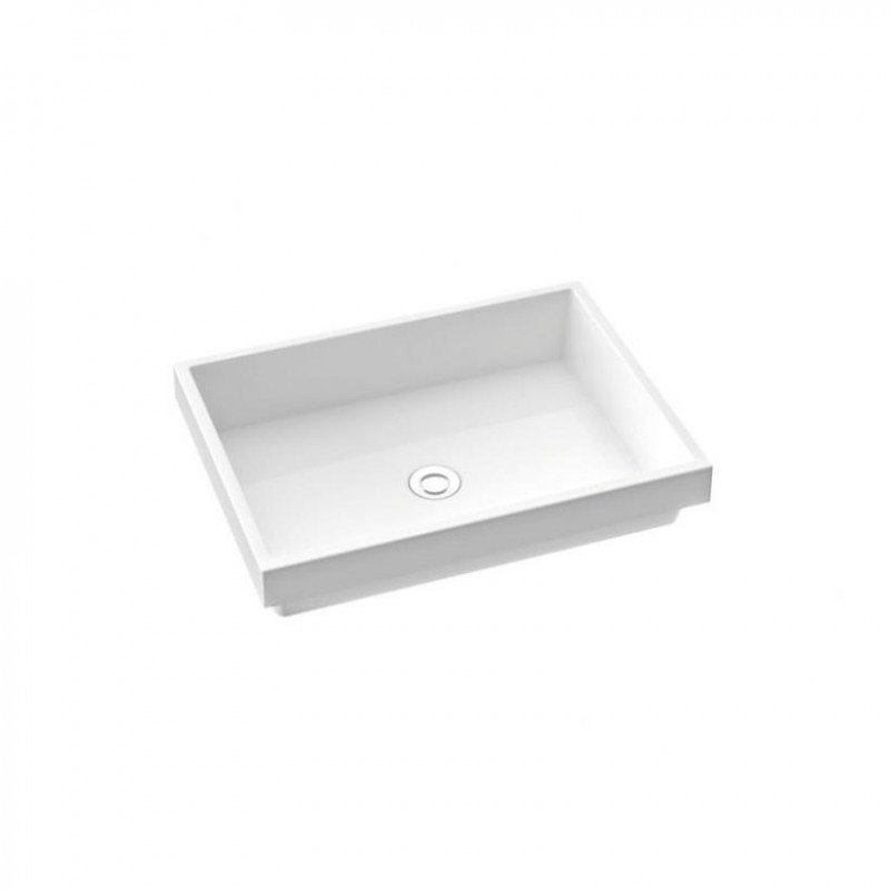 Раковина для ванної Marmorin Teo 600 врізна без крила литий камінь білий 649 060 020 xx x