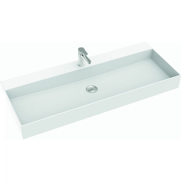 Раковина для ванної Marmorin June 1000 накладна без крила литий камінь білий P_U_621_03_1005