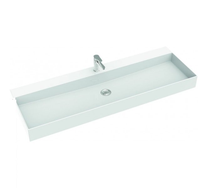 Раковина для ванной Marmorin June 1200 накладная без крыла литой камень белый  P_U_621_04_1205