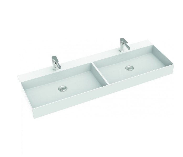 Раковина для ванной Marmorin June 1200 Duet накладная без крыла литой камень белый P_U_621_05_1205