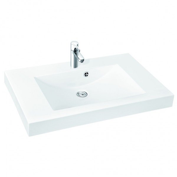 Раковина для ванной Marmorin Moira Bis 900 накладная без крыла литой камень белый 280 090 020 xx x