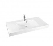 Раковина для ванної Marmorin Moira Bis 1000 накладна з крилом литий камінь білий P_U_059_07_1000