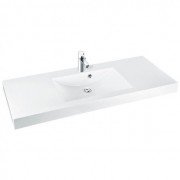 Раковина для ванної Marmorin Moira Bis 1200 накладна з крилом литий камінь білий 280 120 020 xx x