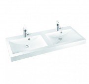 Раковина для ванной Marmorin Moira Bis 120 Duet накладная без крыла литой камень белый 280 120 220 xx x