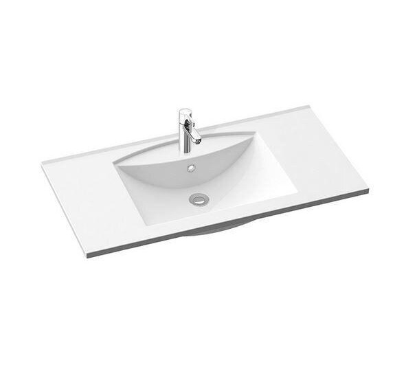 Раковина для ванной Marmorin Larissa 1000 накладная с крылом литой камень белый P_U_051_08_1000