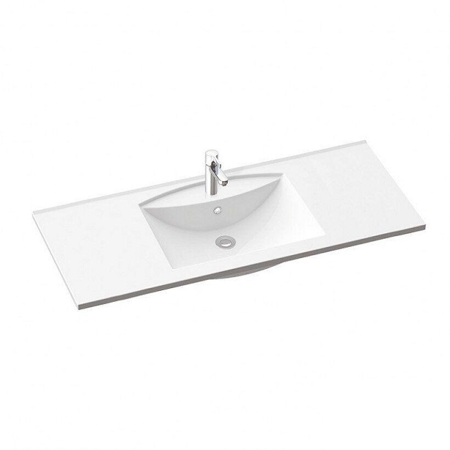 Раковина для ванной Marmorin Larissa 1200 накладная с крылом литой камень белый 300 120 020 xx x