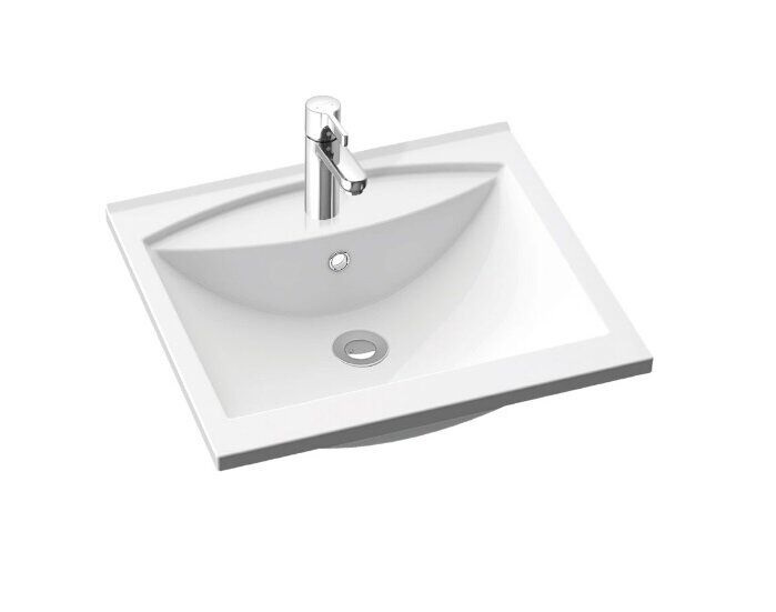 Раковина для ванної Marmorin Larissa 500 накладна без крила литий камінь білий P_U_051_07_0500