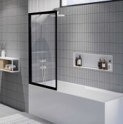 Шторка для ванной Riho Lucid GD501 80х150 черный/прозрачное стекло GDB508B000