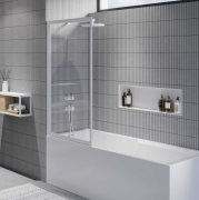 Шторка для ванной Riho Lucid GD501 80х150 белый/прозрачное стекло GDB508W000