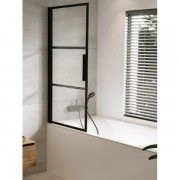 Шторка для ванной Riho Grid GB501 80х150 левая черный/прозрачное стекло GBB5080001