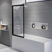 Шторка для ванной Riho Lucid GD501 80х150 черный/прозрачное стекло GDB508B000