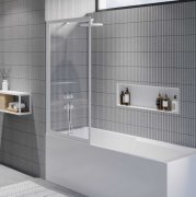 Шторка для ванной Riho Lucid GD501 80х150 белый/прозрачное стекло GDB508W000