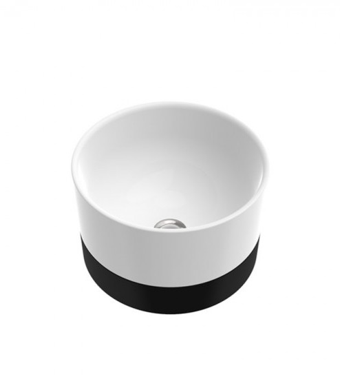 Раковина для ванной Marmorin Duo II Black Panel накладная без крыла литой камень белый/черный  P_U_536_03_0380